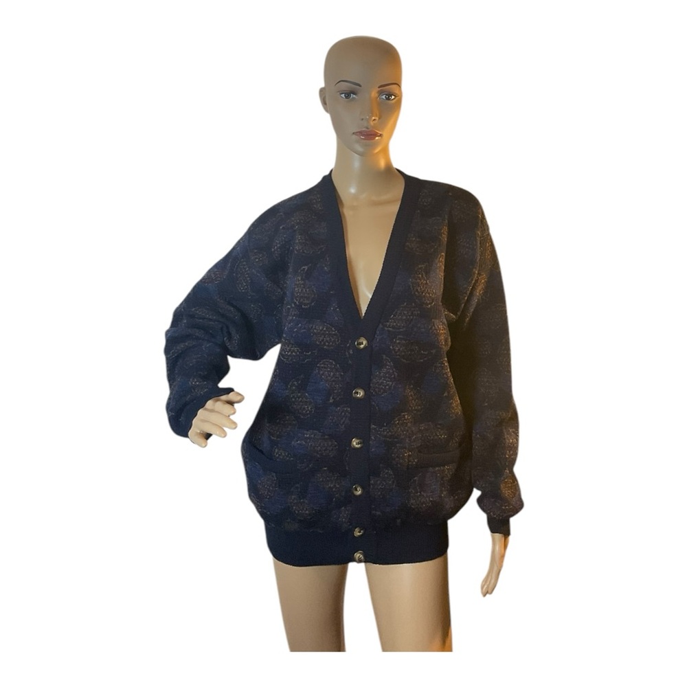 Tricots St Raphael Mens Button up Wool Vintage Retro Style Cardigan Sweater M